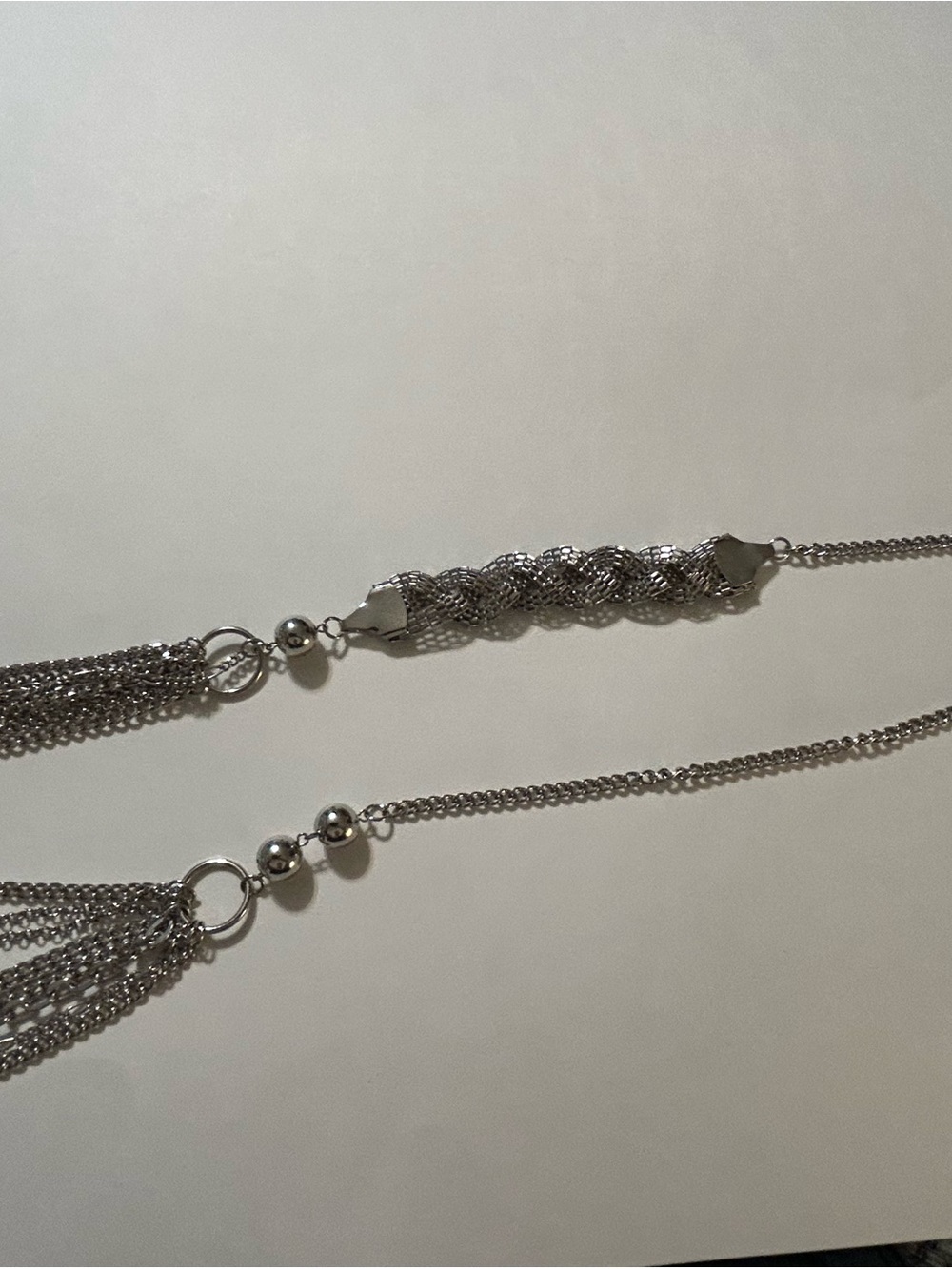 Vintage VCLM Nordstrom Multi Strand Liquid Mesh Chain Asymmetrical Necklace